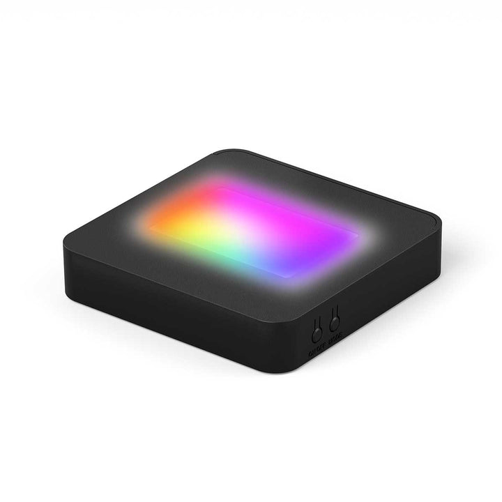 Svart multiljusbas 10×10 cm med färgskiftande LED-ljus