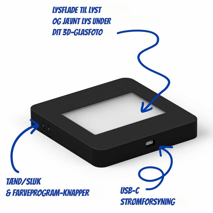 Ljusyta på Multiljusbas - Large med knappar och USB-C-uttag